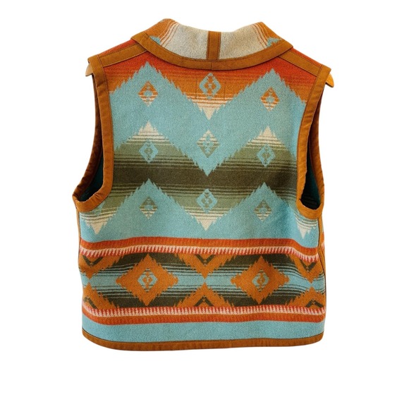 Pendleton Wool Southwestern Blanket Vest Womens Size M Santa Fe Boho Western - Picture 2 of 8